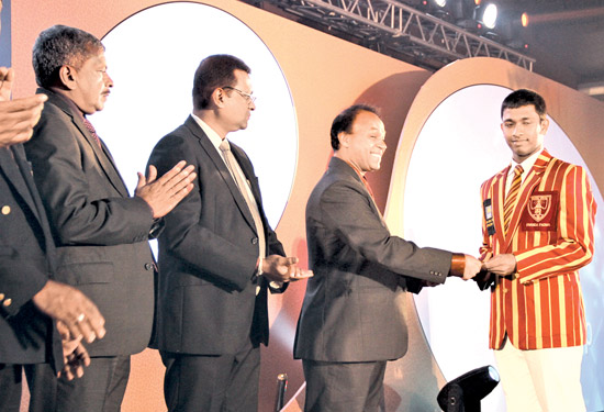 Sahan Arachchige (Ananda College). Best batsman runner-up Platinum