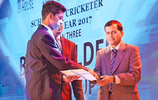 Division three Best Fielder Runner-Up Sandaken Jayaweera of Dudley Senanayake Vidyalaya ,Tholangamuwa