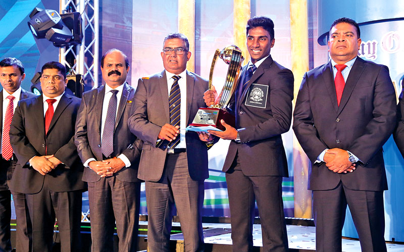 Nipun Ransika of P. de S. Kularatne College, Ambalangoda who won the Observer - Mobitel Schoolboy Cricketer of the Year