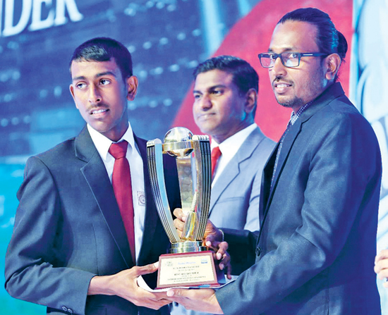 Division Two Best All Rounder Samith Chanaka Elkaduwa receives his Award  