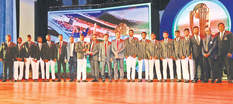 Southern Province’s Best team Mahinda College Galle collecting their award from Director Operations ANCL Manjula Makumbura