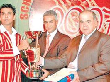 Flashback 2007: Malith Gunathilaka - the Schoolboy Cricketer of the Year All-island 2007 (left) receives the award from chief guest former Sri Lanka opening batsman Sidath Wettimuny (centre) while on right is Managing Director of Bata Shoe Company Raphael Mollo. Anandian Gunathilaka also won the Most Popular Schoolboy Cricketer All Island and Best All-rounder All-Island awards