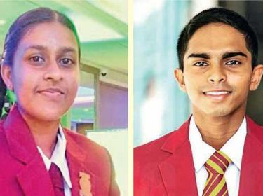 2020 Observer-Mobitel Most Popular Schoolgirl Cricketer of the Year, Nimesh Wijesundera of Marapola MV, Minuwangoda and 2020 Observer-Mobitel Most Popular Schoolboy Cricketer of the Year, Anuda Jayaweera of Ananda College, Colombo